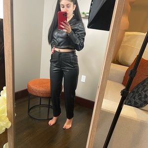 Black Leather Pant set